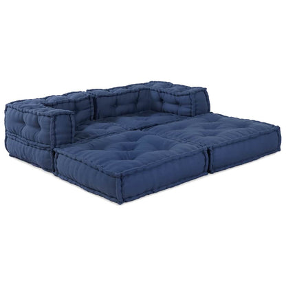 Unità di Divano Modulare 2 pcs Indaco 140 x 70 x 56 cm Tessuto | homemem39
