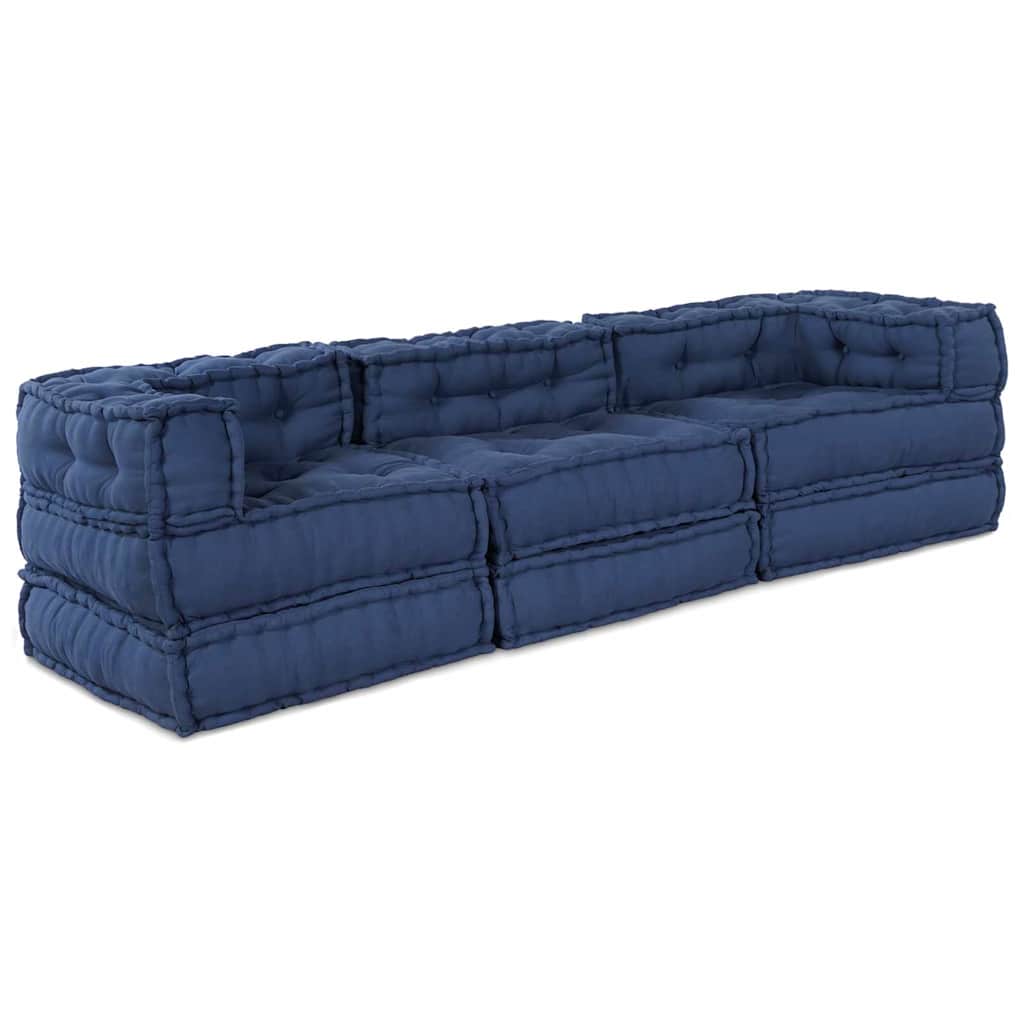 Unità di Divano Modulare 3 pcs Indaco Tessuto | homemem39