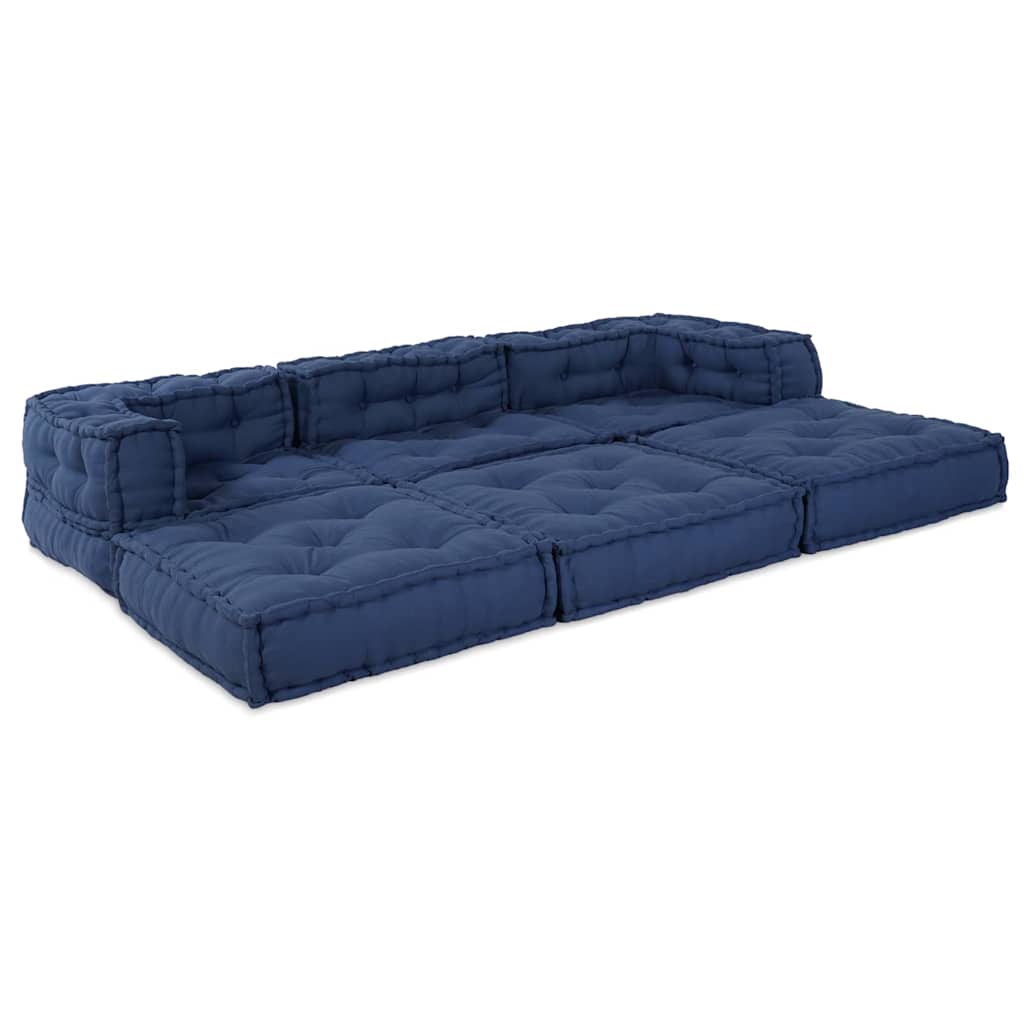 Unità di Divano Modulare 3 pcs Indaco Tessuto | homemem39