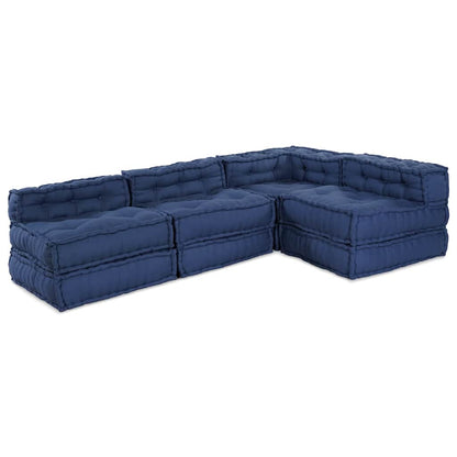 Unità di Divano Modulare 4 pcs Indaco Tessuto | homemem39
