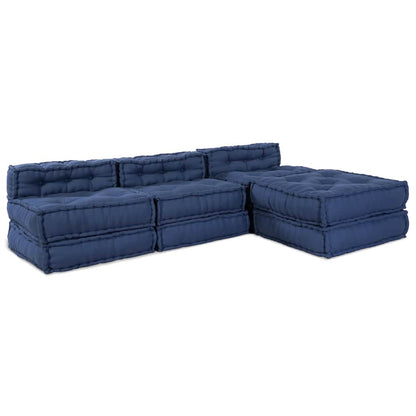 Unità di Divano Modulare 4 pcs Indaco Tessuto | homemem39