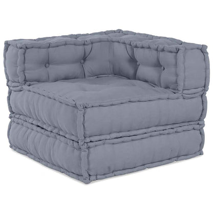 Unità di Divano Modulare 2 pcs Grigio 140 x 70 x 56 cm Tessuto | homemem39
