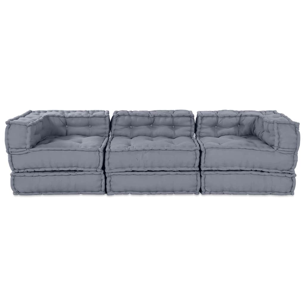 Unità di Divano Modulare 3 pcs Grigio Tessuto | homemem39