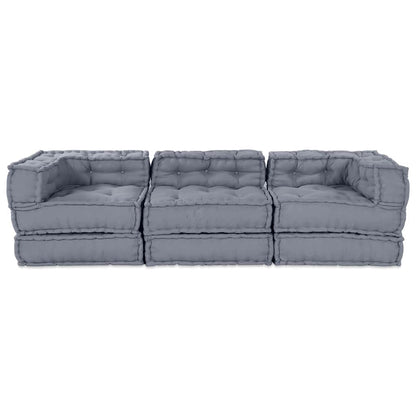 Unità di Divano Modulare 3 pcs Grigio Tessuto | homemem39