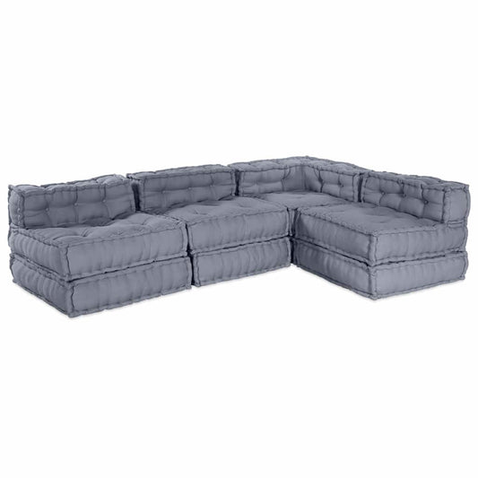 Unità di Divano Modulare 4 pcs Grigio Tessuto | homemem39