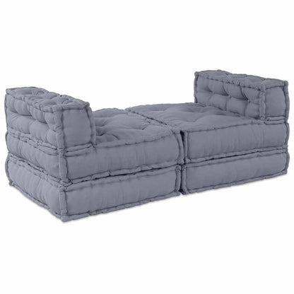 Unità di Divano Modulare 4 pcs Grigio Tessuto