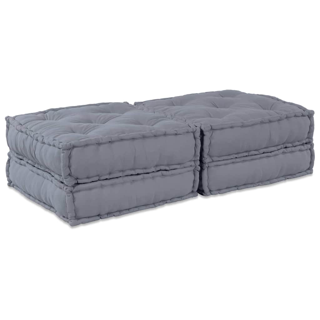 Unità di Divano Modulare 2 pcs Grigio 140 x 70 x 36 cm Tessuto | homemem39