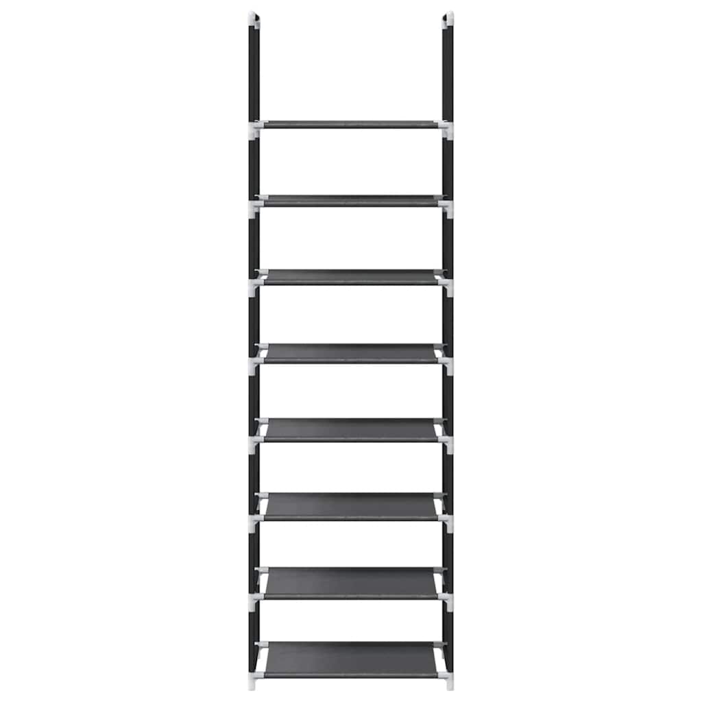 Scarpiera 8 Ripiani Nera 44x28x145 cm in Tessuto Non Tessuto - homemem39