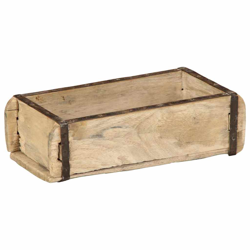 Vassoio 4 pz Marrone 30 x 15 x 9 cm Legno Recuperato Massello