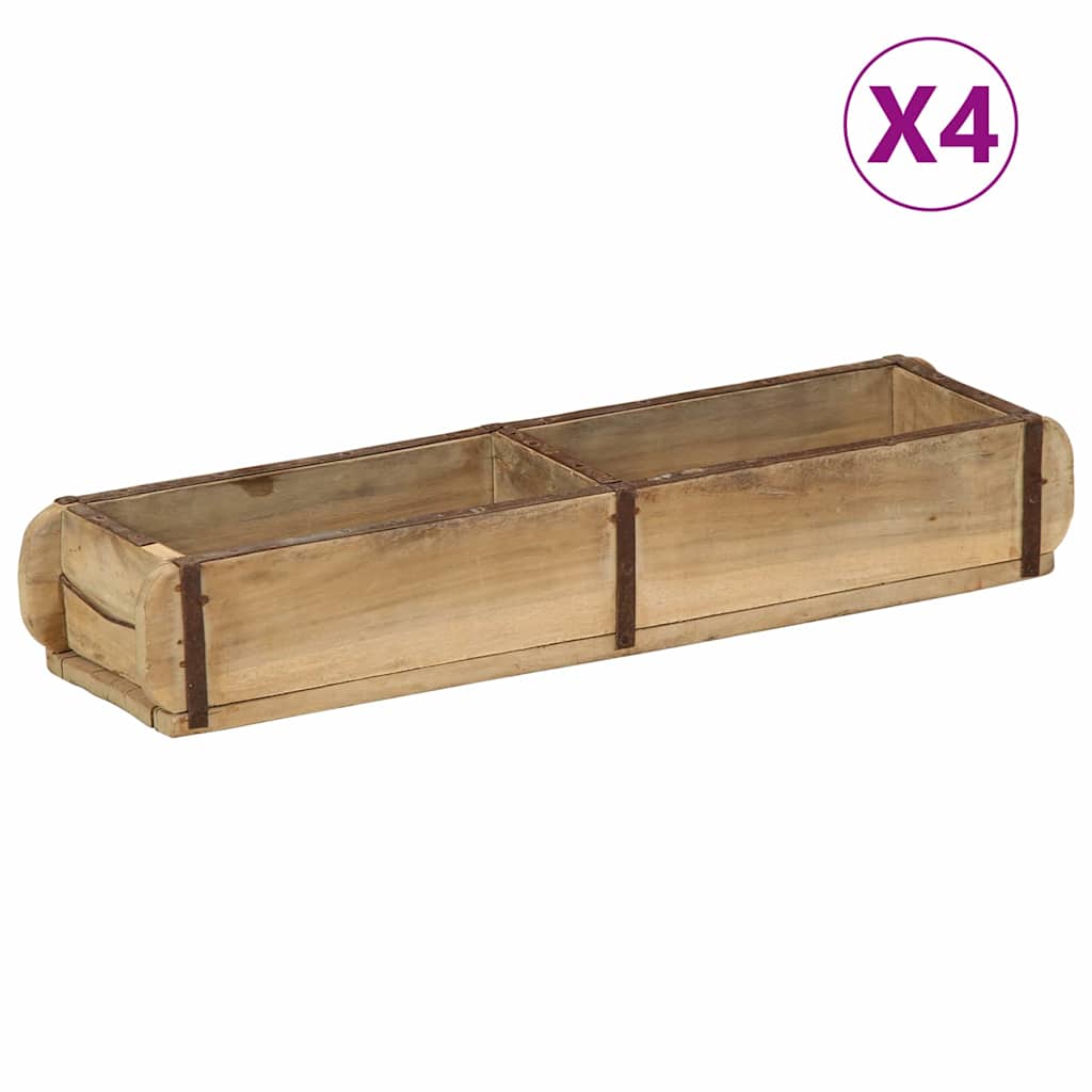 Vassoio 4 pcs Marrone 57 x 15 x 9 cm Legno Recuperato Massello | homemem39