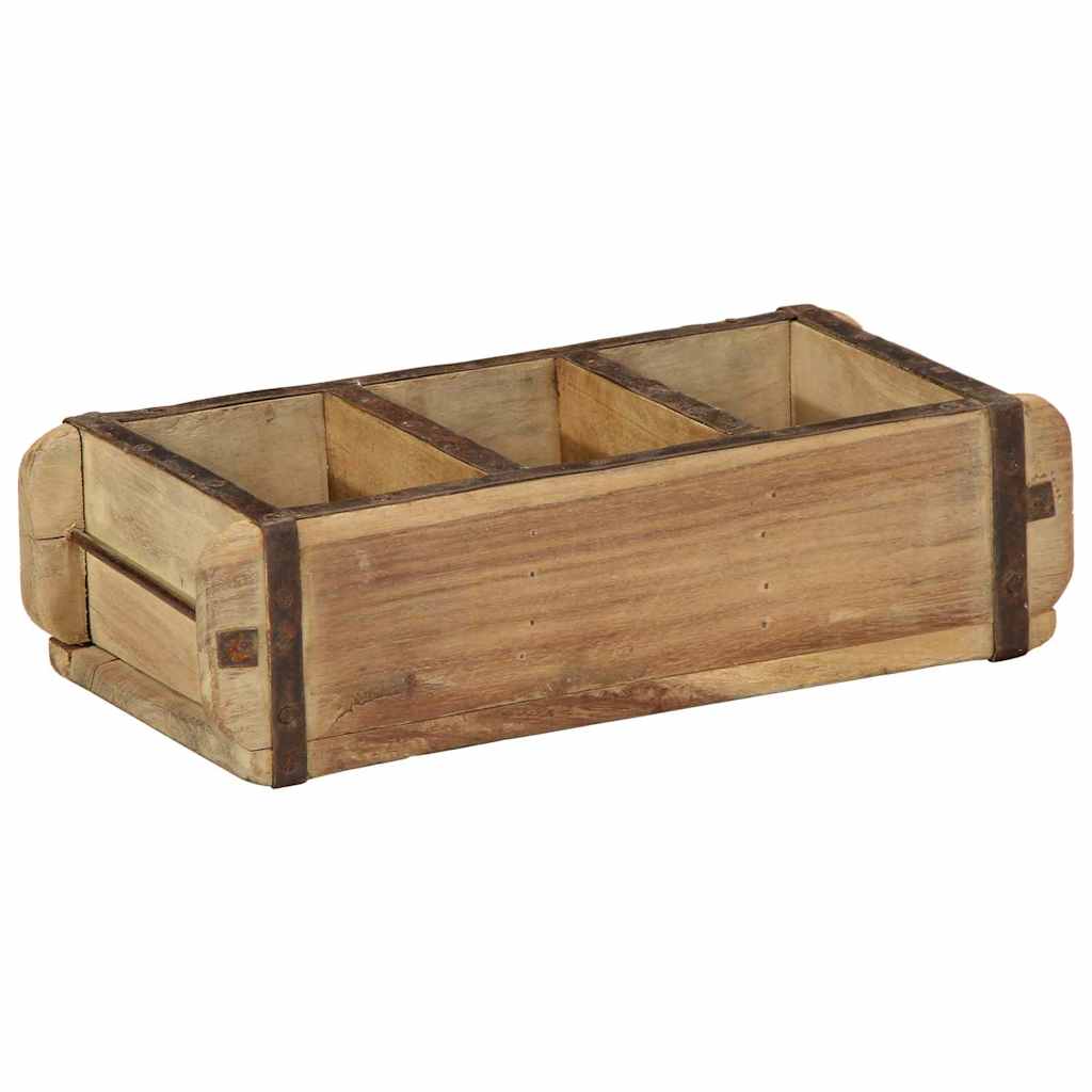 Vassoio 4 pcs Marrone 30 x 14 x 9 cm Legno Recuperato Massello | homemem39