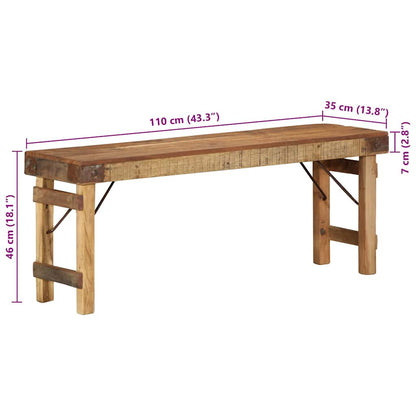 panchina Naturale 110 x 35 x 46 cm Legno Vecchio Recuperato