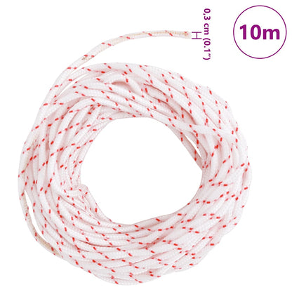 Fune di Avviamento a Strappo Bianco e Rosso Ø3 mm 10 m in Nylon