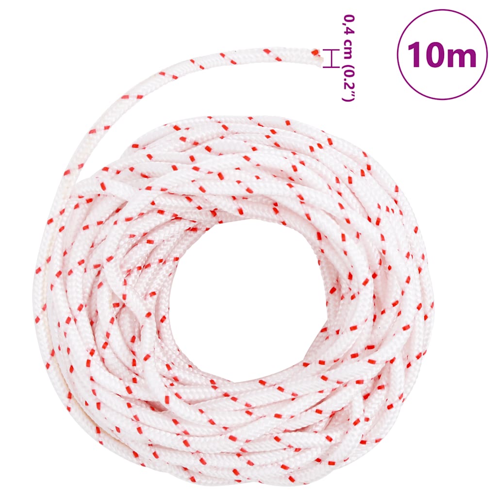 Fune di Avviamento a Strappo Bianco e Rosso Ø4 mm 10 m in Nylon