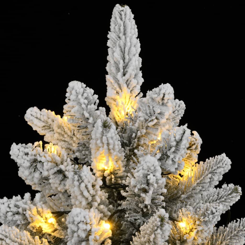 Albero di Natale Artificiale con 150 LED e Neve Fioccata 120 cm