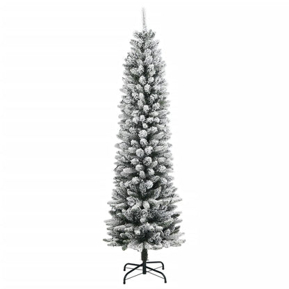 Albero di Natale Artificiale con 150 LED e Neve Fioccata 120 cm