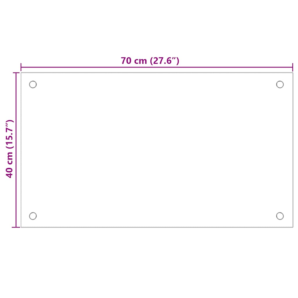 Paraschizzi per Cucina 2 pz Bianchi 70x40 cm in Vetro Temperato - homemem39