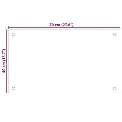 Paraschizzi per Cucina 2 pz Bianchi 70x40 cm in Vetro Temperato - homemem39