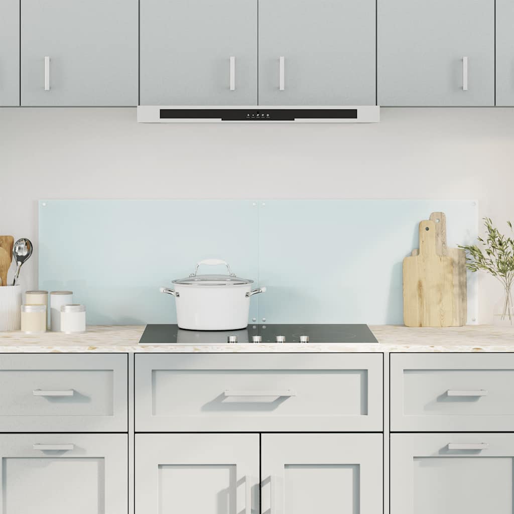 Paraschizzi per Cucina 2 pz Bianchi 70x50 cm in Vetro Temperato - homemem39