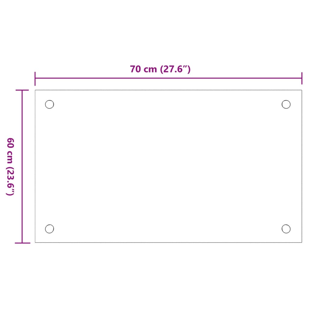 Paraschizzi per Cucina 2 pz Bianchi 70x60 cm in Vetro Temperato