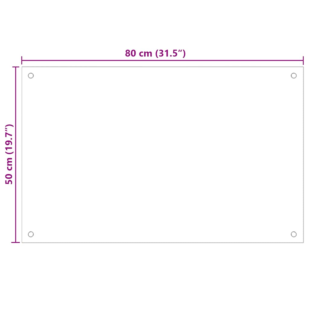 Paraschizzi per Cucina 2 pz Bianchi 80x50 cm in Vetro Temperato - homemem39