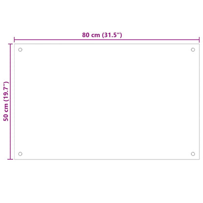 Paraschizzi per Cucina 2 pz Bianchi 80x50 cm in Vetro Temperato - homemem39