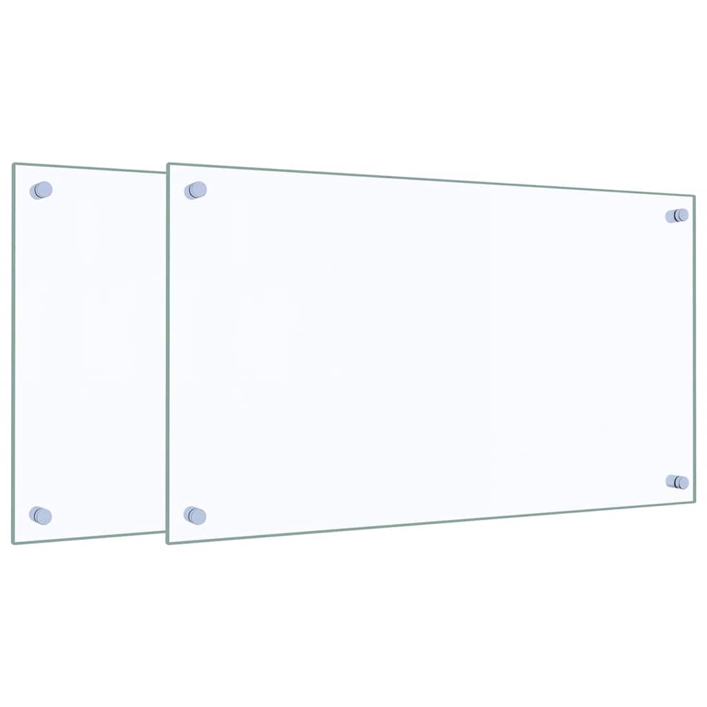 Paraschizzi per Cucina 2 pz Trasparente 70x40cm Vetro Temperato - homemem39
