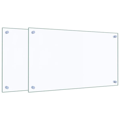Paraschizzi per Cucina 2 pz Trasparente 70x40cm Vetro Temperato - homemem39