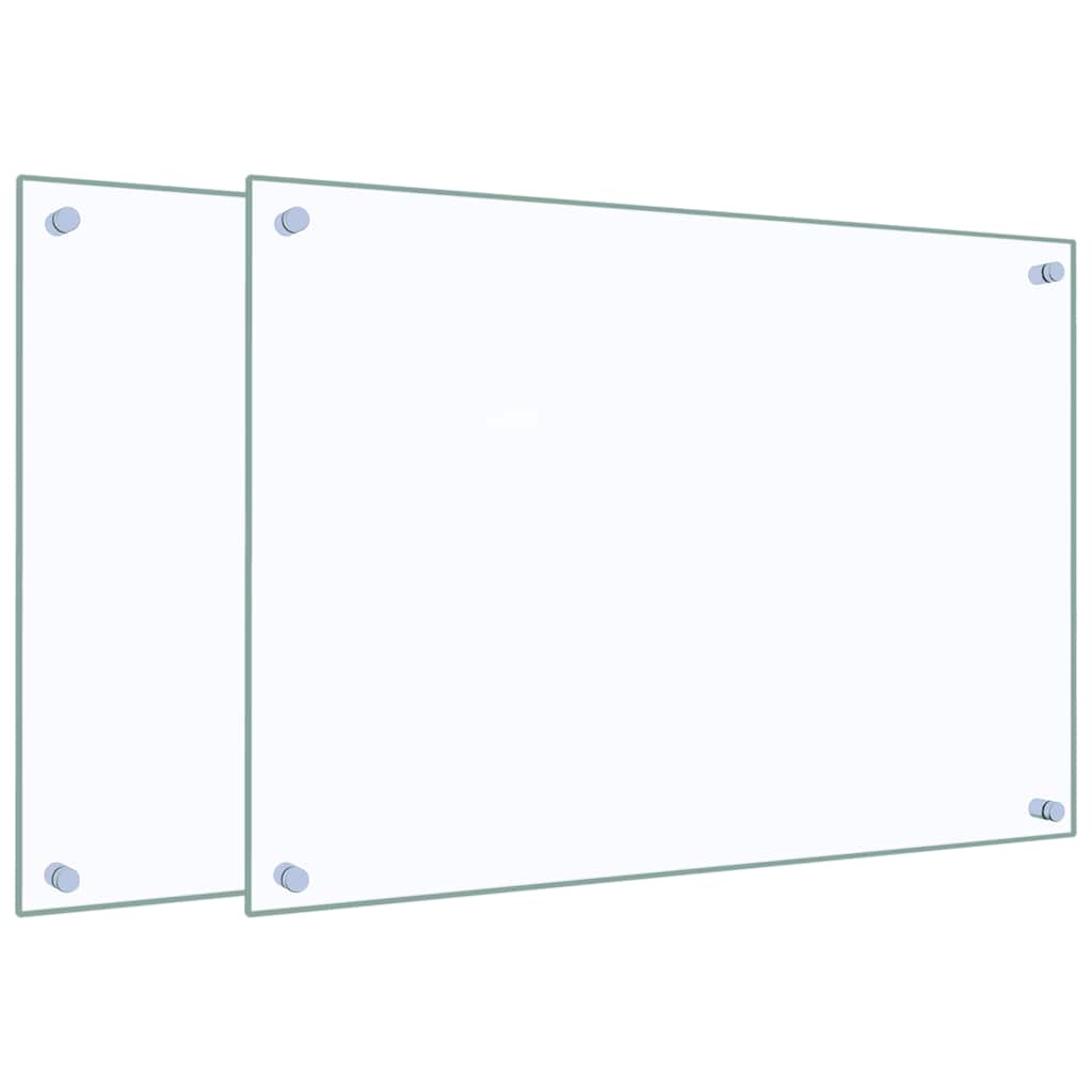Paraschizzi per Cucina 2 pz Trasparente 70x50cm Vetro Temperato - homemem39