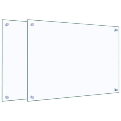 Paraschizzi per Cucina 2 pz Trasparente 70x50cm Vetro Temperato - homemem39