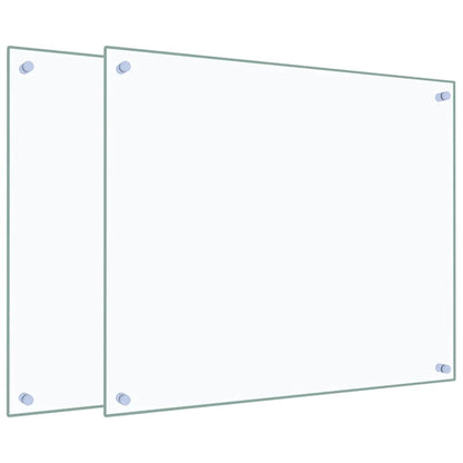 Paraschizzi per Cucina 2 pz Trasparente 70x60cm Vetro Temperato - homemem39