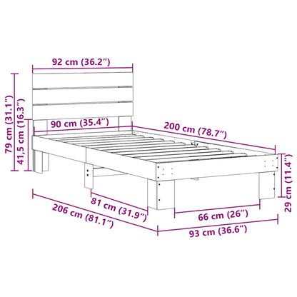 Struttura Letto con Testiera senza Materasso 90x200 cm