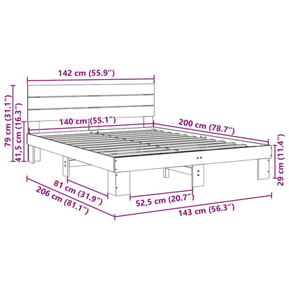 Struttura Letto con Testiera senza Materasso 140x200 cm