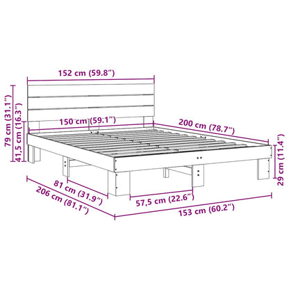 Struttura Letto con Testiera Senza Materasso 150x200 cm