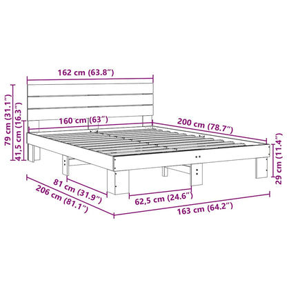 Struttura Letto con Testiera Senza Materasso 160x200 cm