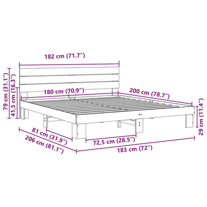 Struttura Letto con Testiera senza Materasso 180x200 cm