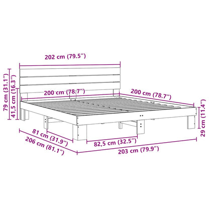 Struttura Letto con Testiera senza Materasso 200x200 cm