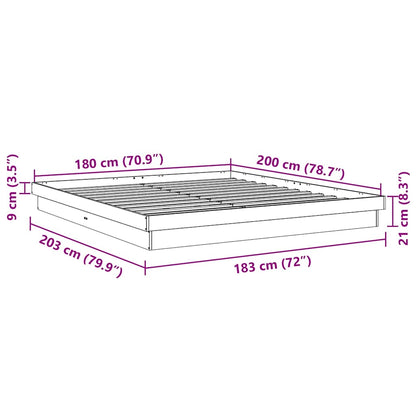 Struttura Letto Senza Materasso 180x200 cm in Legno di Rovere