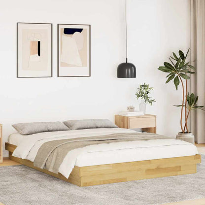 Struttura Letto Senza Materasso 160x200 cm in Legno di Rovere