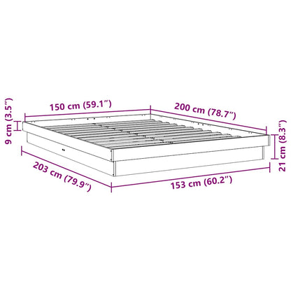 Struttura Letto Senza Materasso 150x200 cm in Legno di Rovere