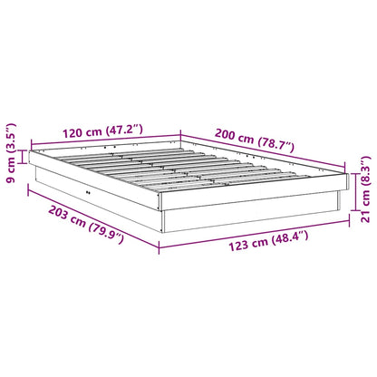 Struttura Letto Senza Materasso 120x200 cm in Legno di Rovere