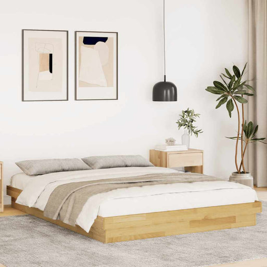 Struttura Letto Senza Materasso 140x190 cm in Legno di Rovere