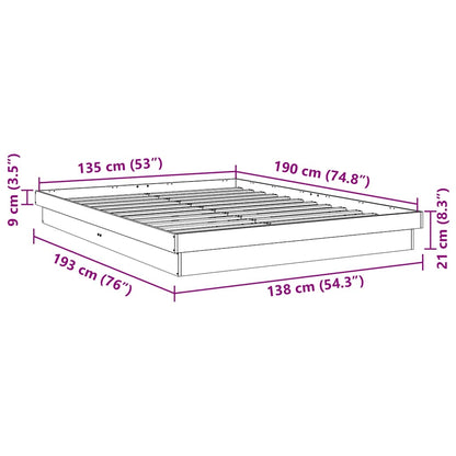 Struttura Letto Senza Materasso 135x190 cm in Legno di Rovere