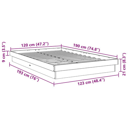 Struttura Letto Senza Materasso 120x190 cm in Legno di Rovere