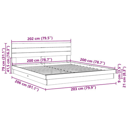 Struttura Letto con Testiera senza Materasso 200x200 cm