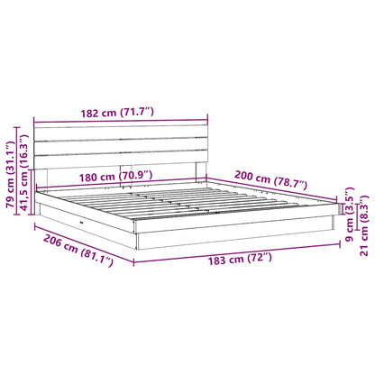 Struttura Letto con Testiera senza Materasso 180x200 cm