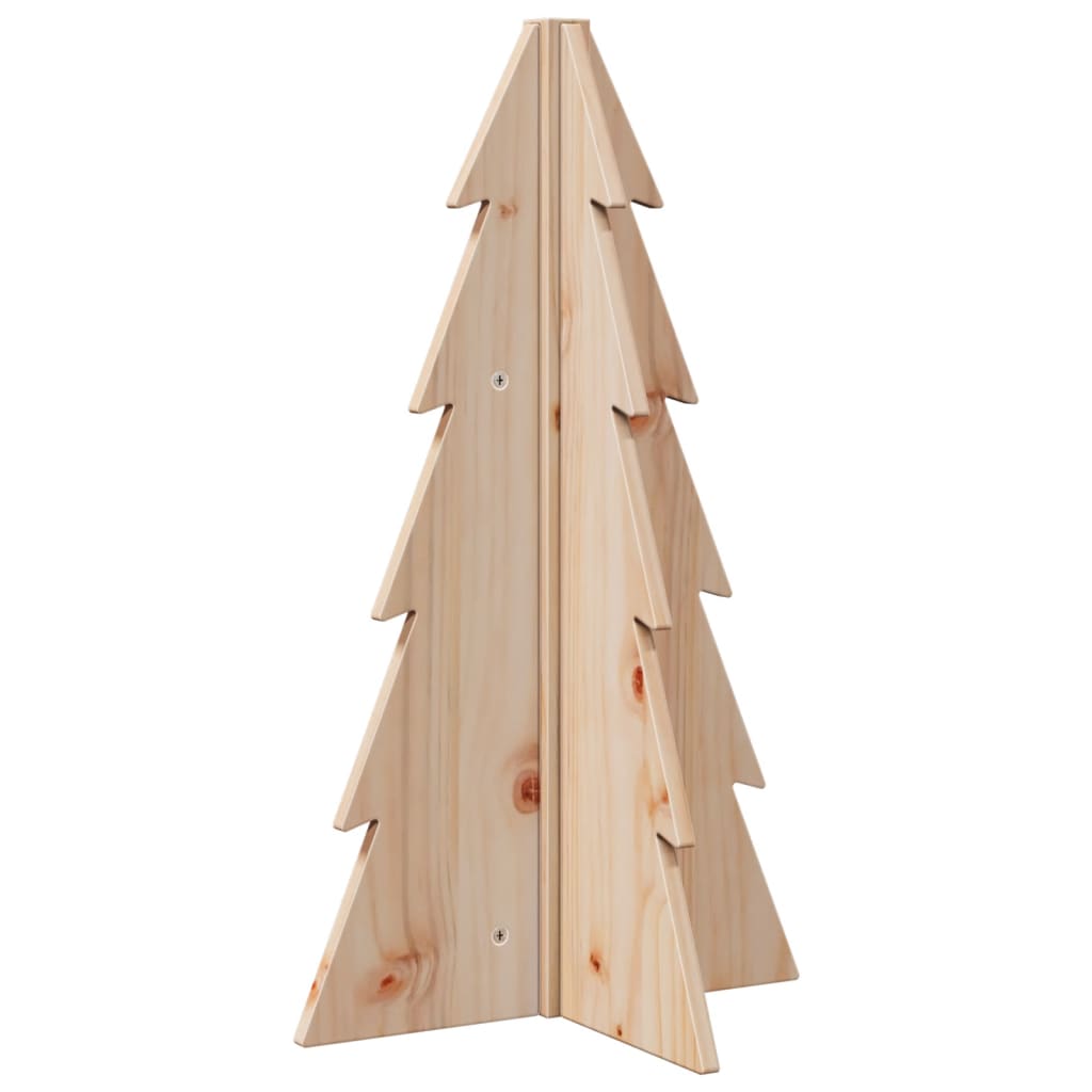 Albero di Natale Decorativo in Legno 69,5cm Legno Massello Pino - homemem39