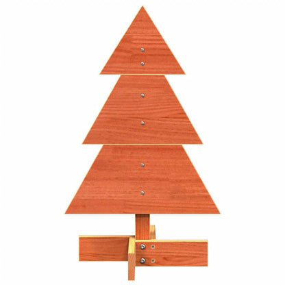 Albero di Natale Marrone Cera 60 cm in Legno Massello di Pino