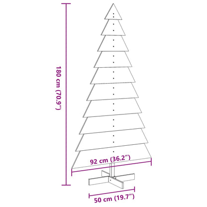 Albero di Natale Decorativo in Legno 180 cm Legno Massello Pino - homemem39