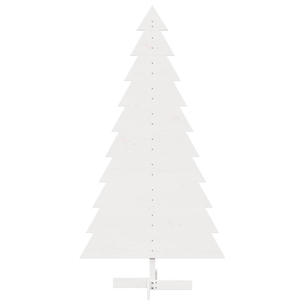 Albero di Natale Decorativo Bianco 180cm Legno Massello di Pino - homemem39